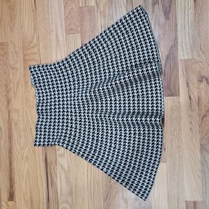 Max Studio Houndstooth Fit & Flare Mini Skirt